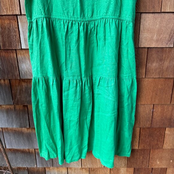 EUC GORMAN Australia Kelly Green Linen Sleeveless Tiered Dress in Women's 2X - Picture 8 of 11